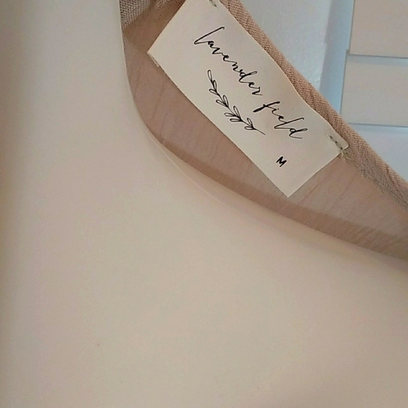 Lavender Field Womens Tan Maxi Dress Embroidery Tie & Tassel at Waistline Size M - Picture 3 of 10